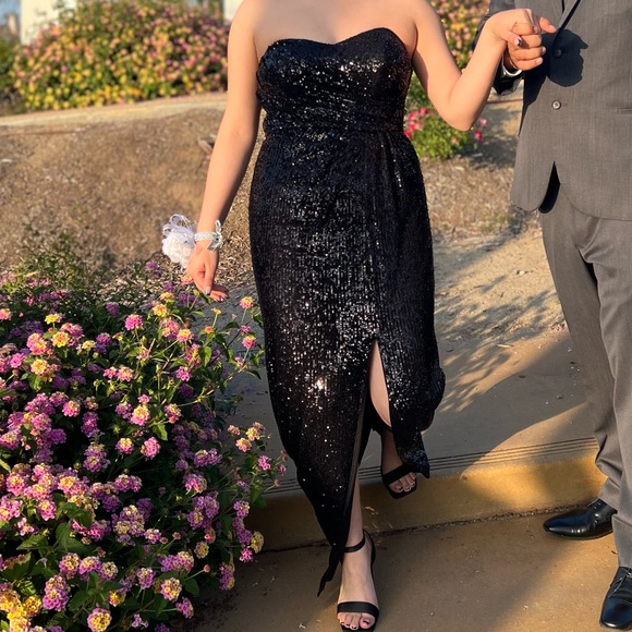 Aidan Mattox Sequined Strapless Dress - Picture 1 of 3